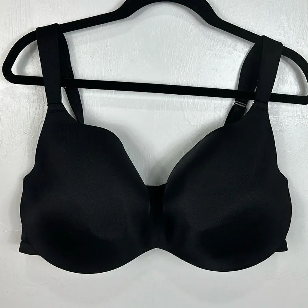 Cacique Black Underwire Plunging Neckline Padded Bra Size 44DD
